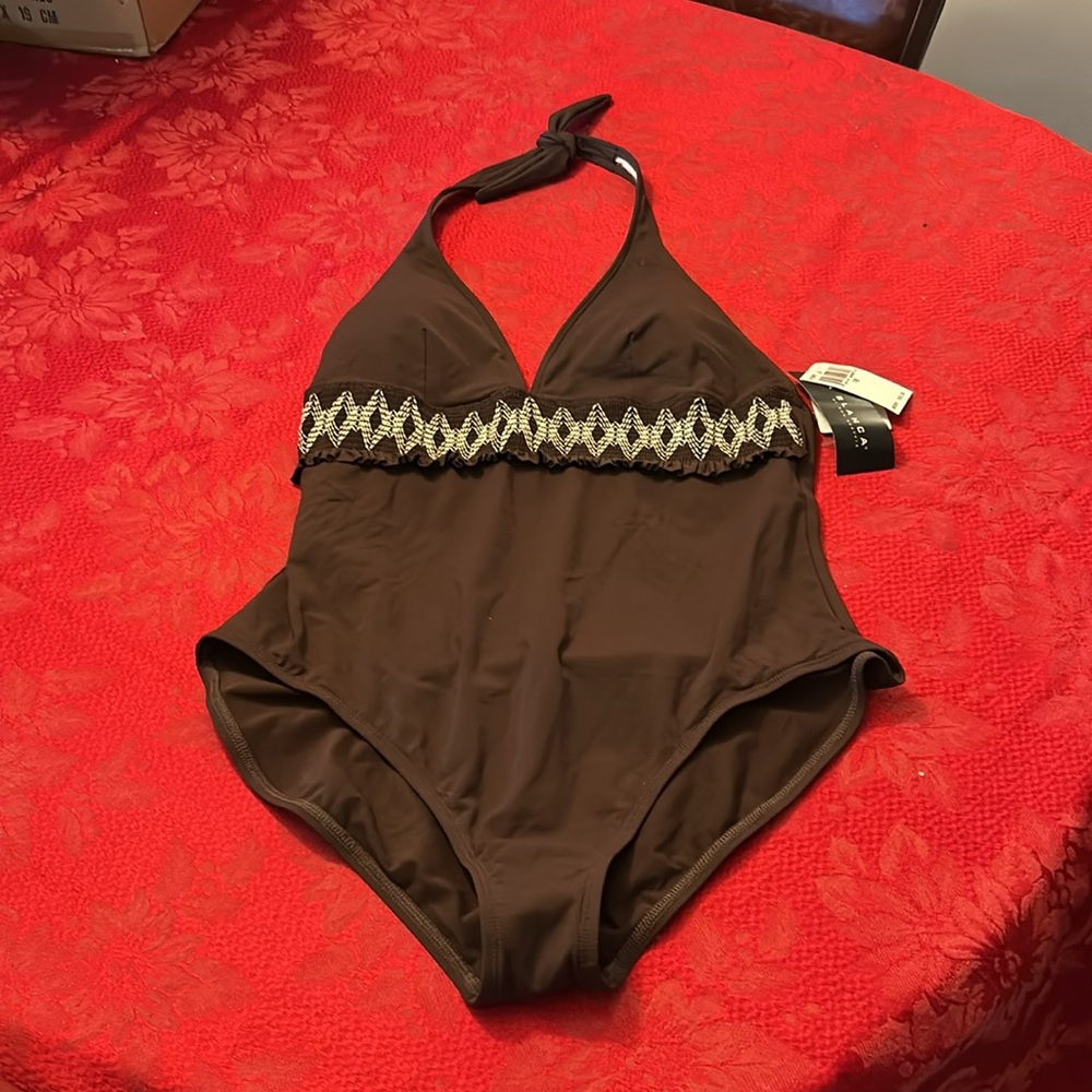 Brown La Blanca Halter swimsuit - Picture 2 of 9